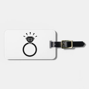 Sparkling diamond ring luggage tag