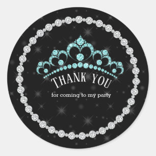 Sparkling Diamond Tiaras - choose your background Classic Round Sticker