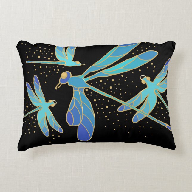 Sparkling Dragonflies Decorative Cushion (Front)