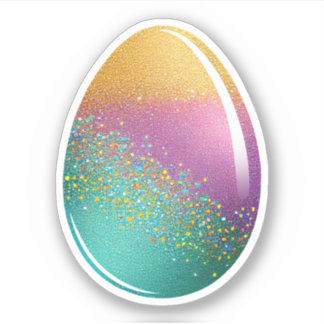 Sparkling Easter: Glitter Egg Cutout Vinyl Sticker