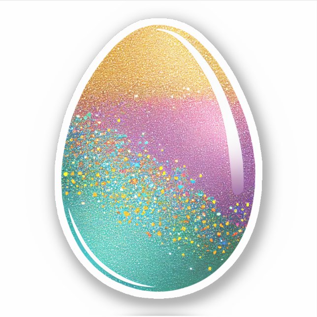 Sparkling Easter: Glitter Egg Cutout Vinyl Sticker (Front)
