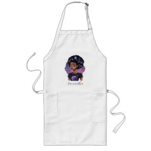 Sparkling Elegant Afro Woman Long Apron
