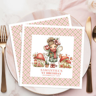 Sparkling Fairy Pink Floral Magical Birthday   Napkin
