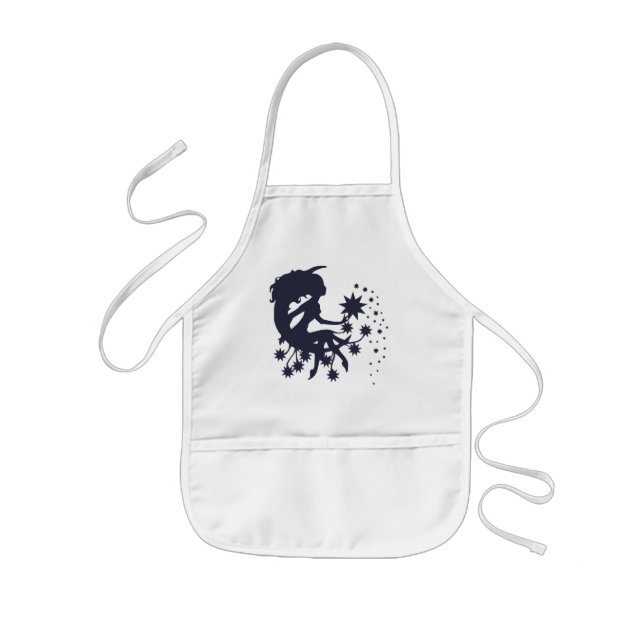 Sparkling Fairy Pixie on Crescent Moon Kids Apron (Front)
