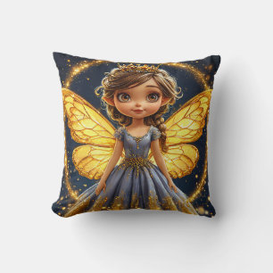 Sparkling Fairy Wand Glitter Wings Decor Cushion