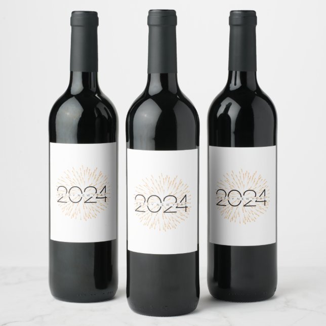 Sparkling Festivities: 2024 Wine Label (Bottles)