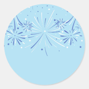 Sparkling Firecracker, 4th of July Classic Round Sticker