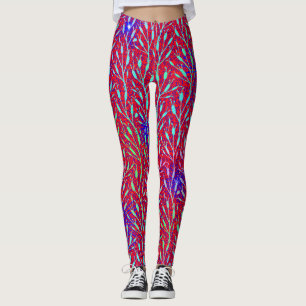 Sparkling Fireworks Party Pattern Leggings