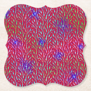 Sparkling Fireworks Party Pattern Paper Coaster