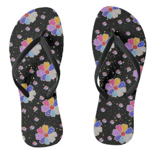 Sparkling Floral Jewel Pattern Jandals