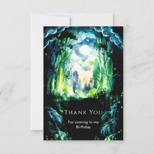 Sparkling Forest Woodland Birthday Thank You Card