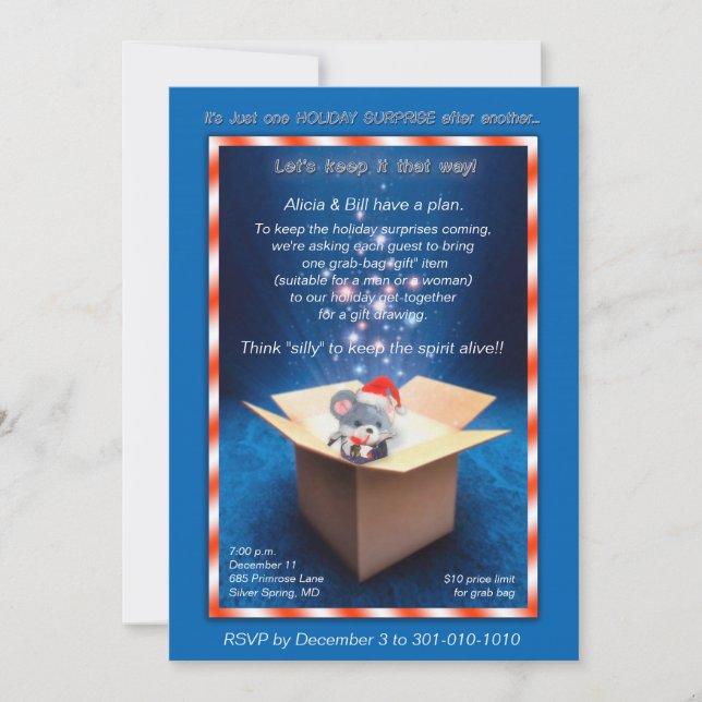 Sparkling Gift Box Christmas Party Invitation (Front)