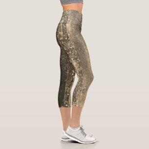 Sparkling Girly Glam Glitter Disco Party Capri Leggings