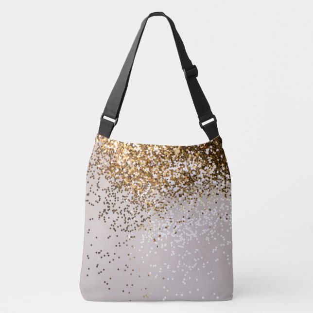 Sparkling Glam Gold Glitter Glam #3 (Faux Glitter) Crossbody Bag (Front)