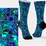 Sparkling Glass & Iridescent Blue Green Gemstones  Socks<br><div class="desc">Sparkling Glass and Iridescent Blues - - Images are mirrored for symmetry when being worn - - see more great sock designs in my store.</div>