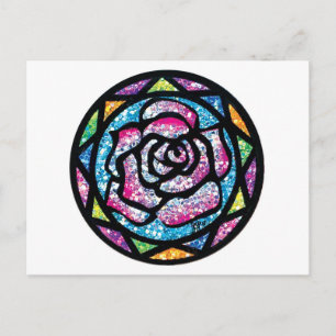 Sparkling Glitter Light Pink Rose Postcard