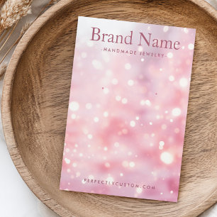 Sparkling glitter lights pink earring display card