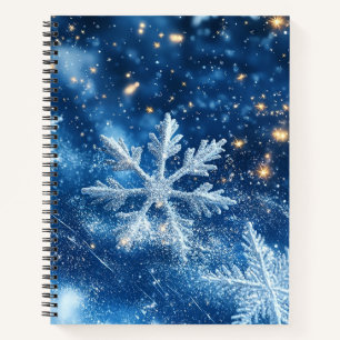 Sparkling Glitter Snowflakes Winter Christmas Notebook