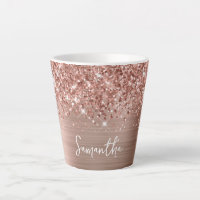 Sparkling Glittery Rose Gold Glam Name