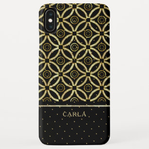 Sparkling gold and black geometric pattern Case-Mate iPhone case
