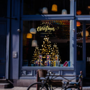 Sparkling Gold Christmas Trees Business Holiday