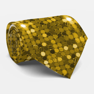 Sparkling Gold Disco Sequin Neck Tie