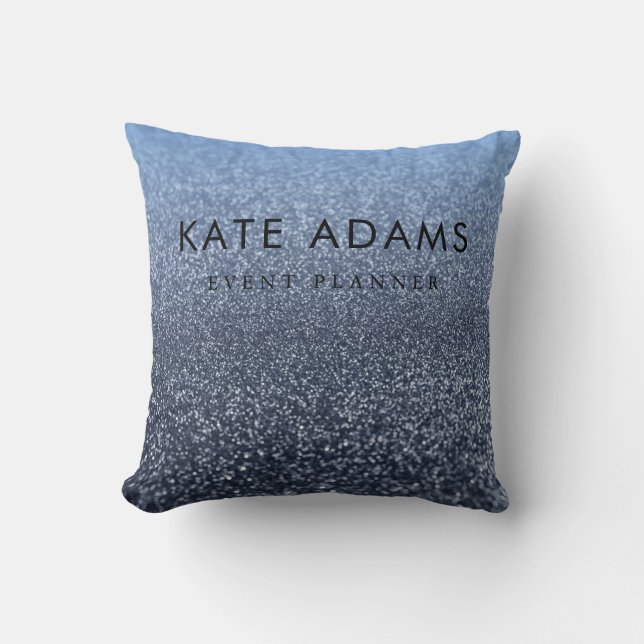 Sparkling Gold Marble Dark Navy Abstract  Cushion (Front)