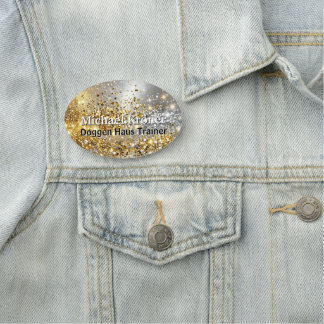 sparkling gold silver custom name tag