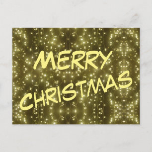 Sparkling Golden Lights Christmas Postcard