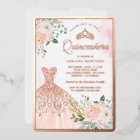 Sparkling Gown Blush Floral Quinceanera Rose Gold