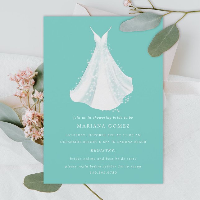 Sparkling Gown Glamourous Bridal Shower Invitation (Creator Uploaded)