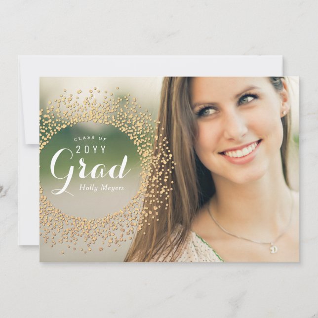 Sparkling Grad Photo Card (Front)