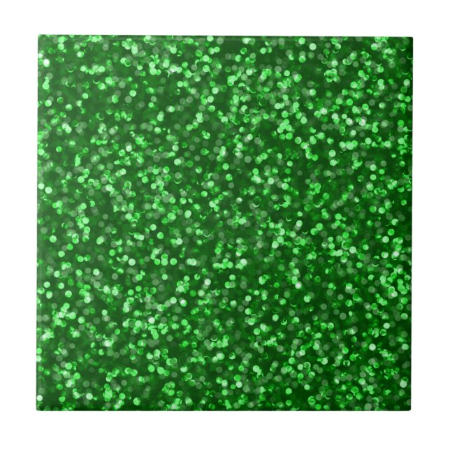 Sparkling Green Glitter Tile (Front)