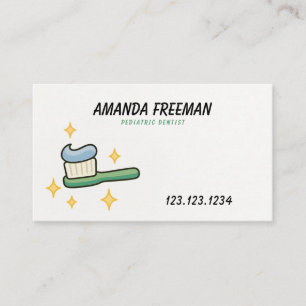 Sparkling Green Toothbrush Paediatrics Dentist Appointment Card