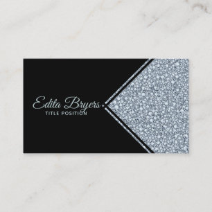 Sparkling Grey Diamonds Glitter Business Card