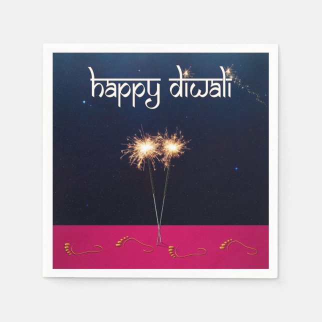 Sparkling Happy Diwali - Paper Napkin (Front)