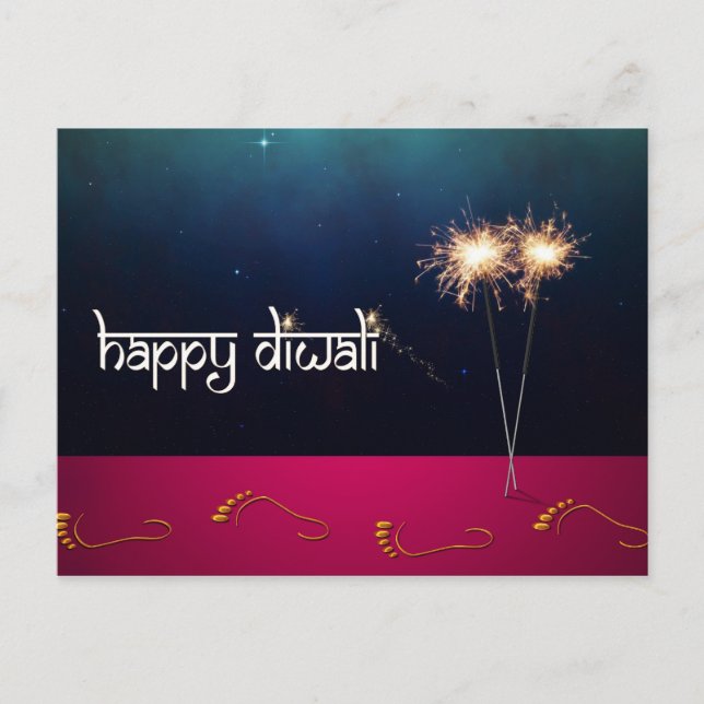 Sparkling Happy Diwali - Postcard (Front)