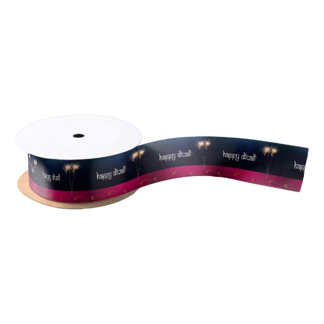 Sparkling Happy Diwali - Ribbon Satin Ribbon (Spool)