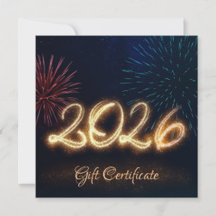 Sparkling Happy New Year Fireworks 2026 Gift Card