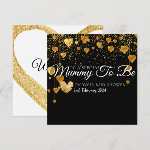 Sparkling Heart Baby Shower Mummy to be card