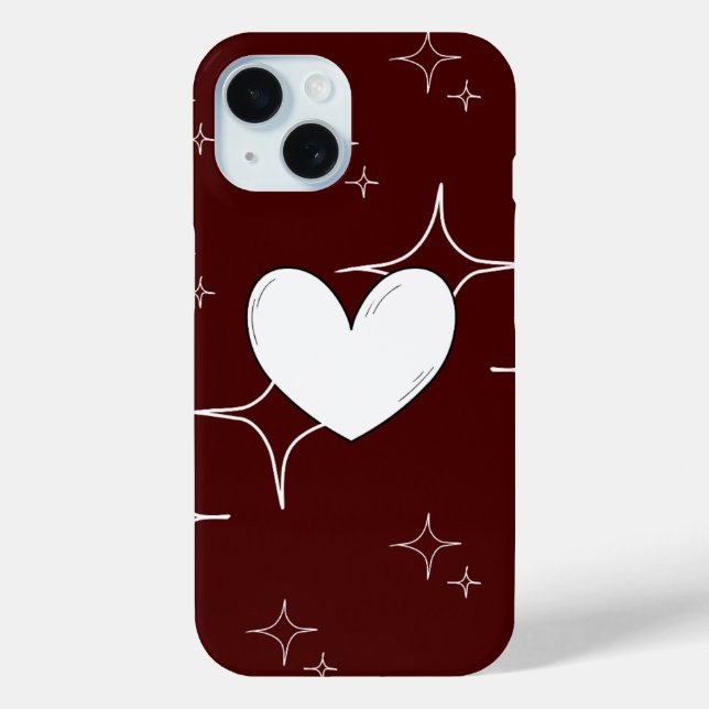 Sparkling Heart Phone Case | Romantic Cover (Back)