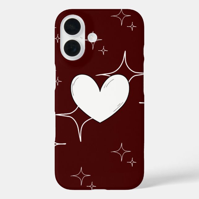 Sparkling Heart Phone Case | Romantic Red Aestheti (Back)