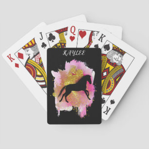 SPARKLING HORSE PLAYING CARDS PERSONALIZED.