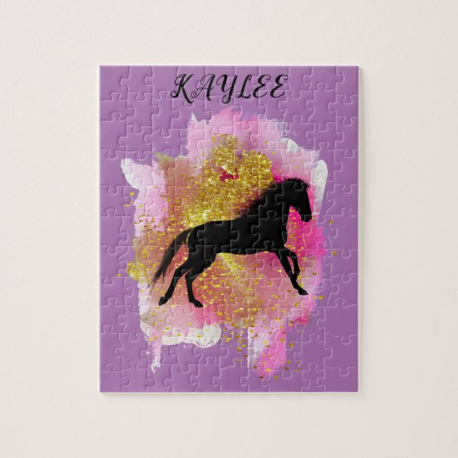 SPARKLING HORSE PUZZLE PERSONALIZED. (Vertical)