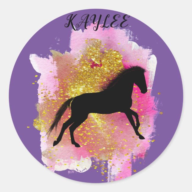 SPARKLING HORSE STICKERS PERSONALIZED  (Front)