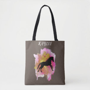 SPARKLING HORSE TOTE BAG PERSONALIZED.