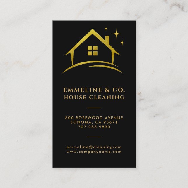 Sparkling House Cleaning  Business Card (Front)