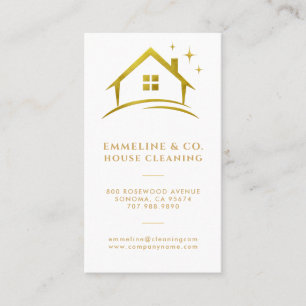 Sparkling House Cleaning Business Card