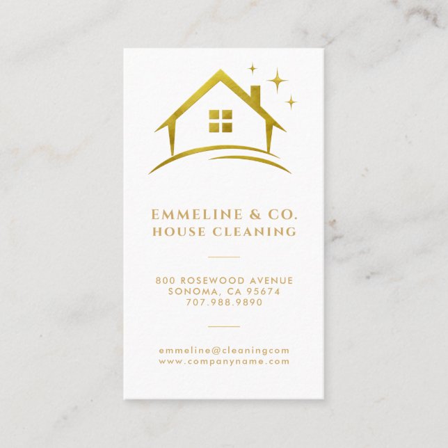 Sparkling House Cleaning  Business Card (Front)
