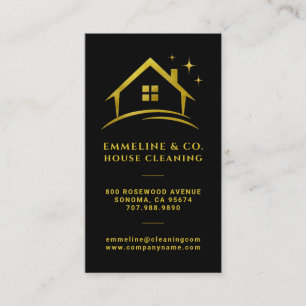 Sparkling House Cleaning Business Card